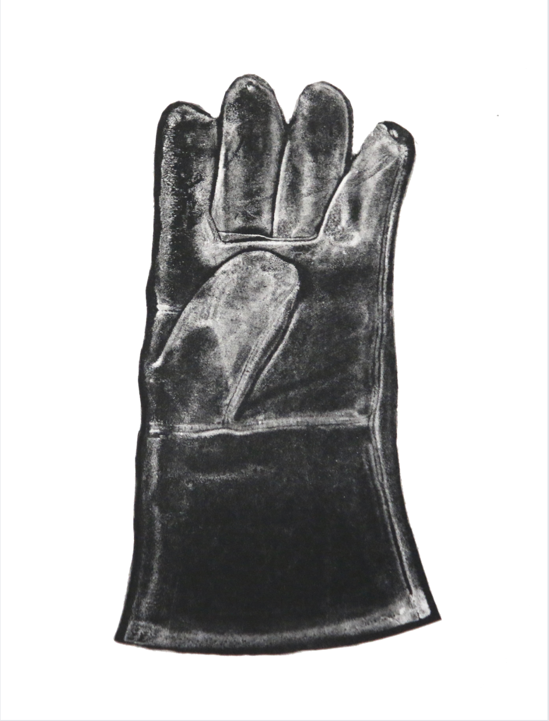 pressure monotype of a welding glove